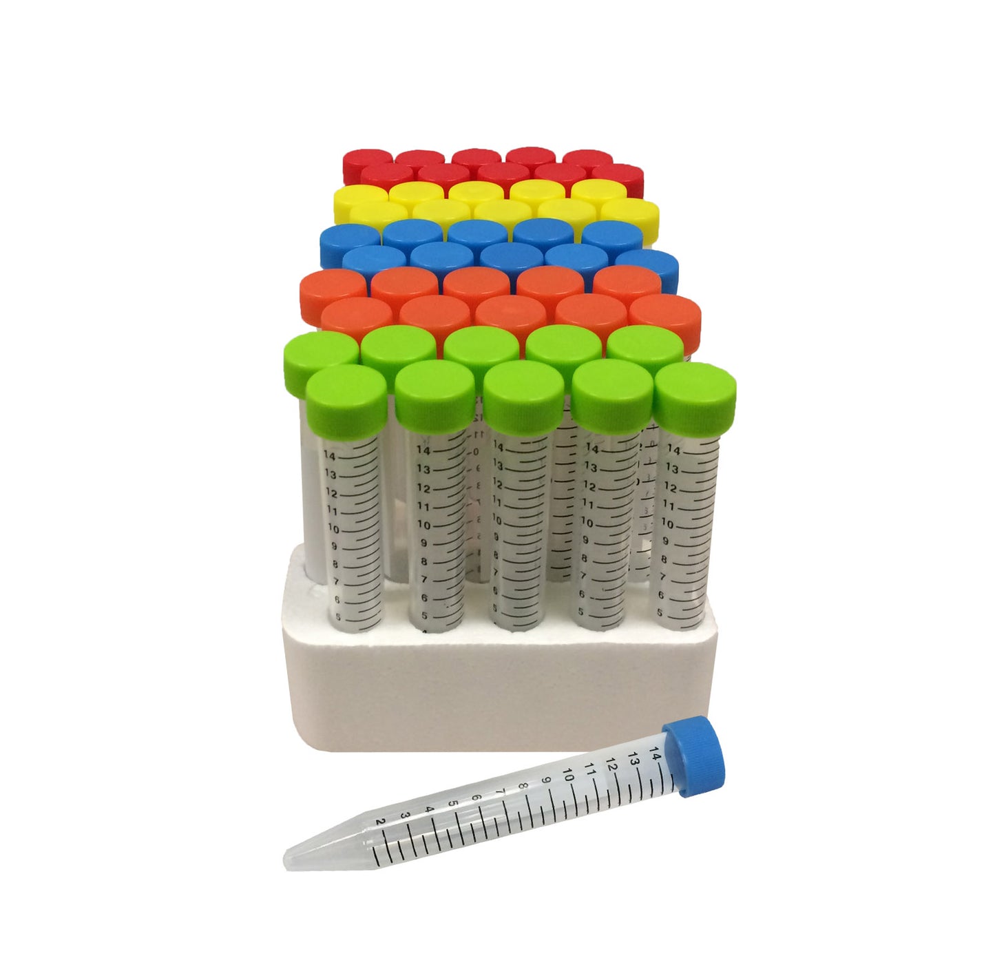 15mL Centrifuge Tube w/ Colored Caps