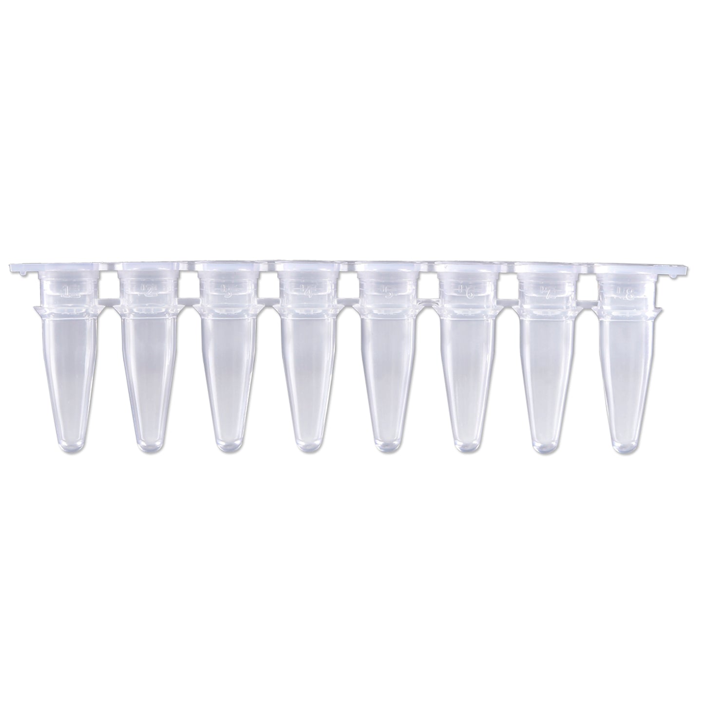 0.2mL 8-Strip PCR Tubes w/ Separate Flat Cap Strip
