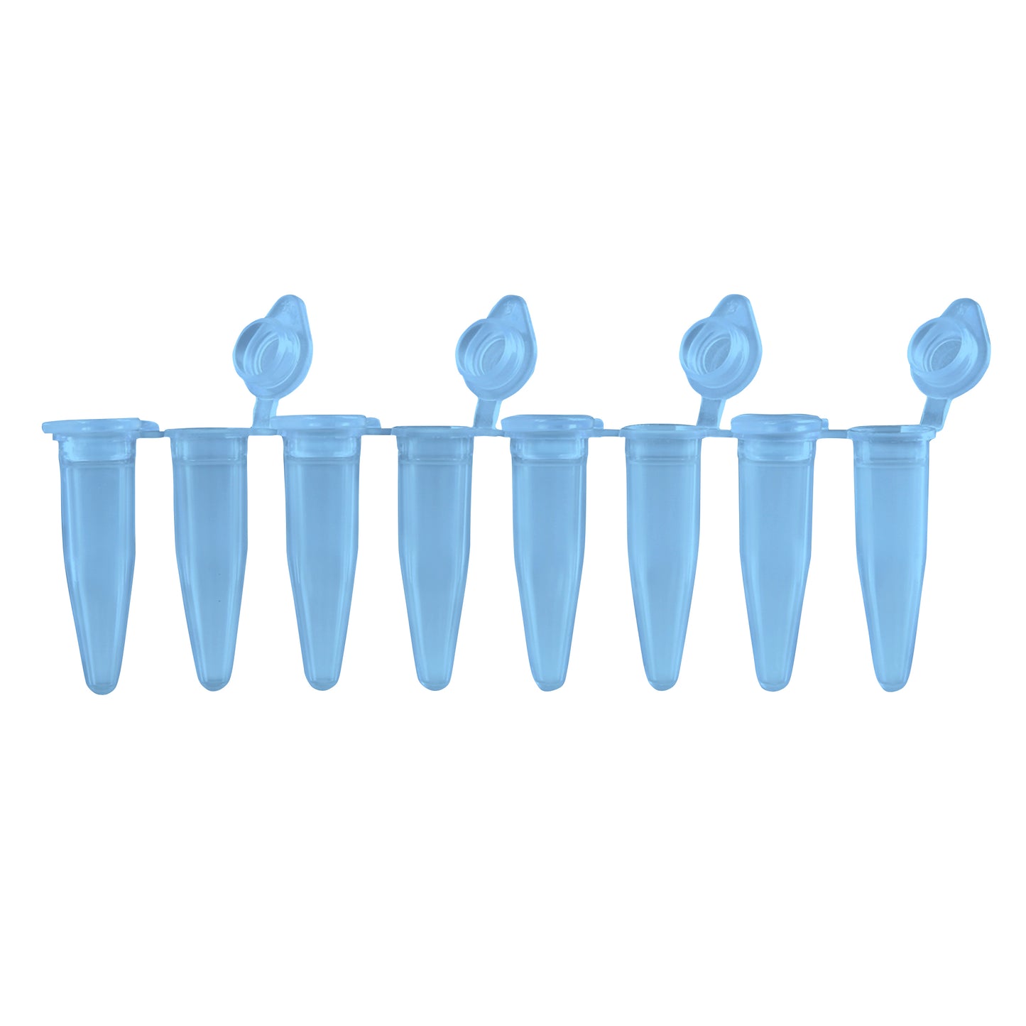 0.2mL 8-Strip PCR Tubes w/ Attached Flat Caps