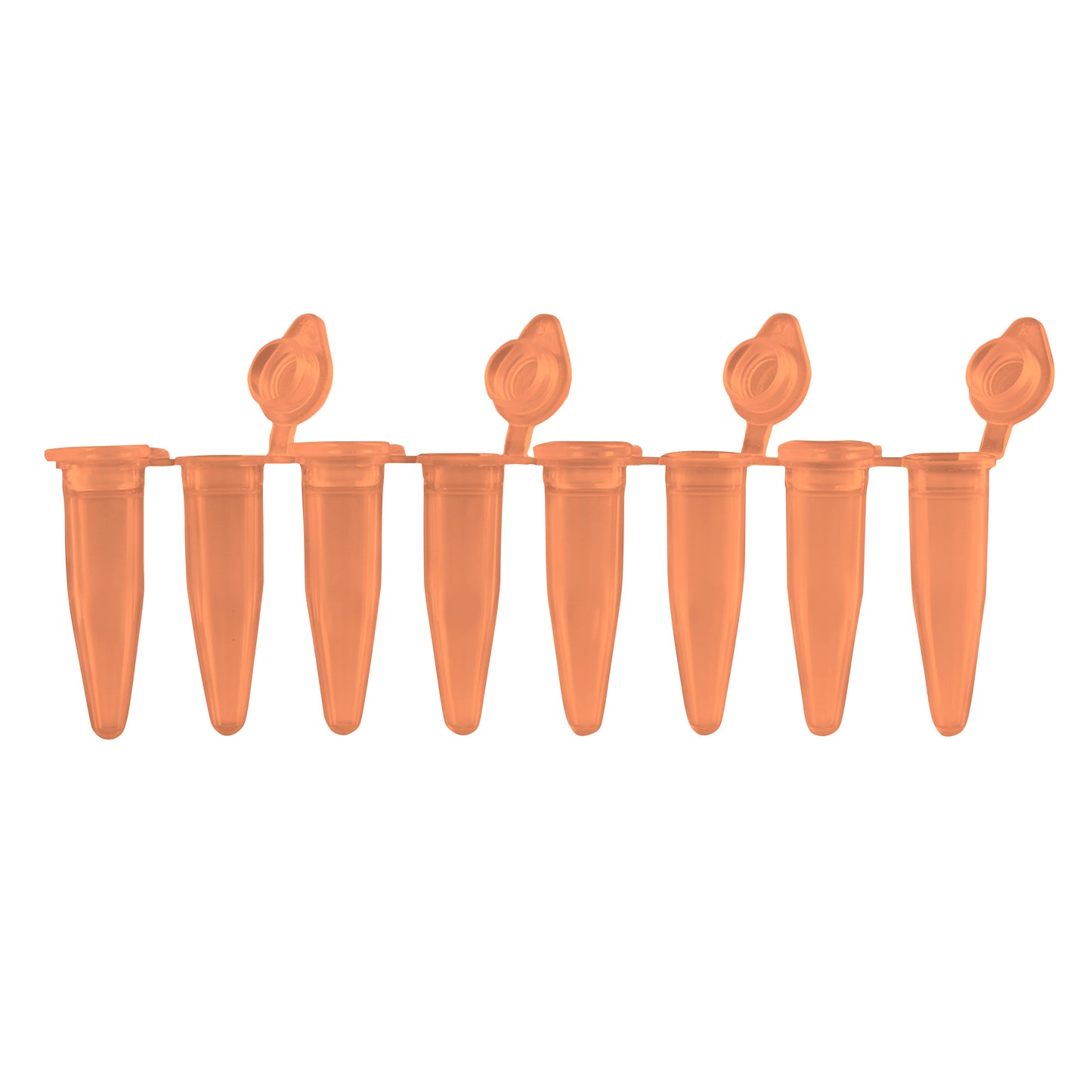 0.2mL 8-Strip PCR Tubes w/ Attached Flat Caps