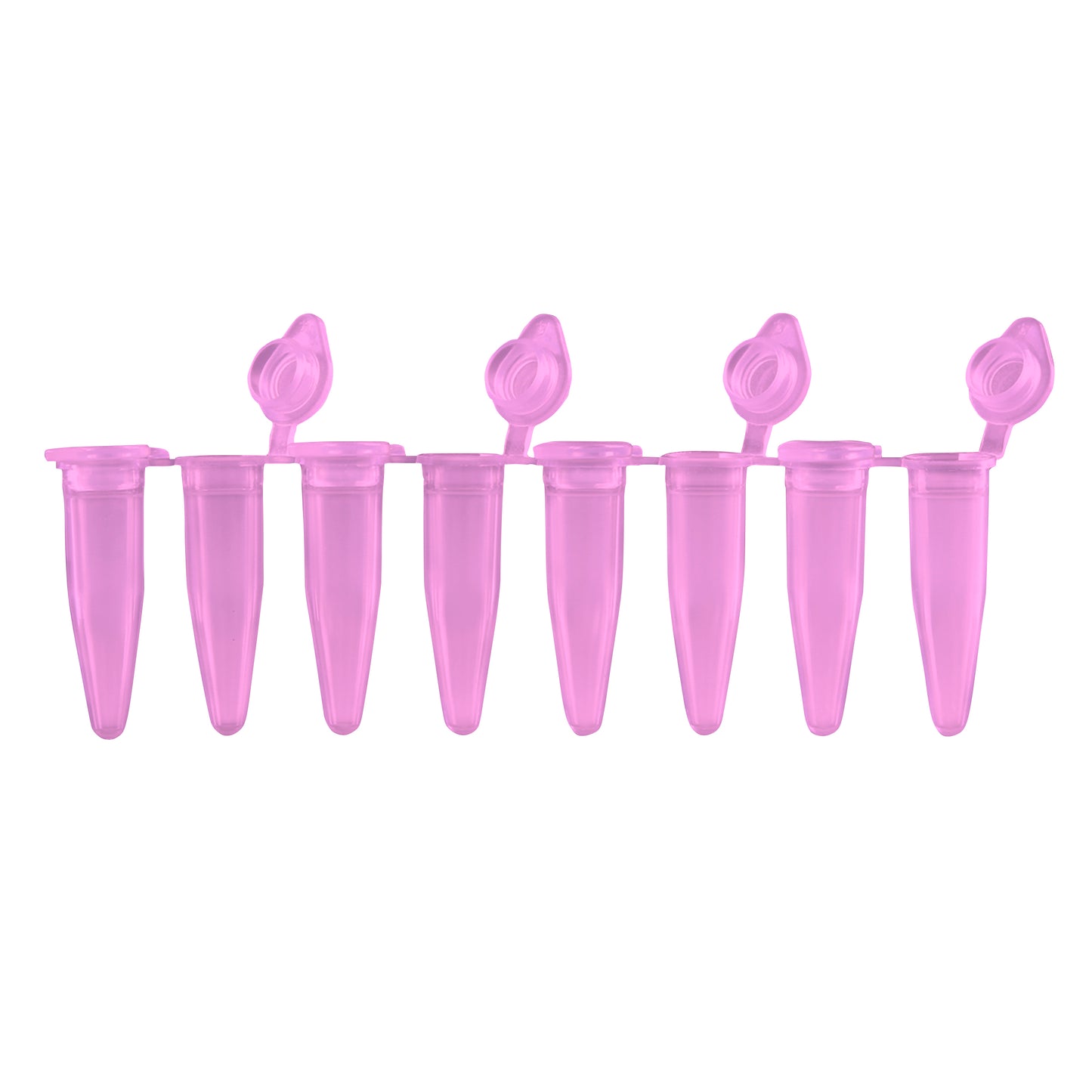 0.2mL 8-Strip PCR Tubes w/ Attached Flat Caps