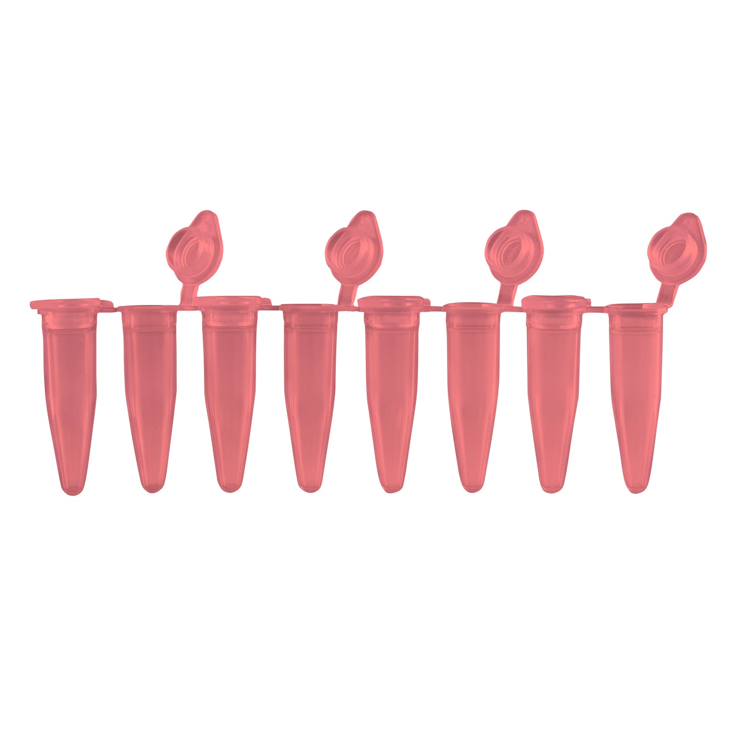0.2mL 8-Strip PCR Tubes w/ Attached Flat Caps
